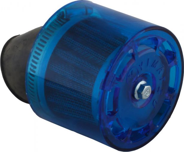 Air Filter - 35mm, Conical, Waterproof, Angled, Yimatzu Brand, Blue - 60A1352BU - PBC75F1