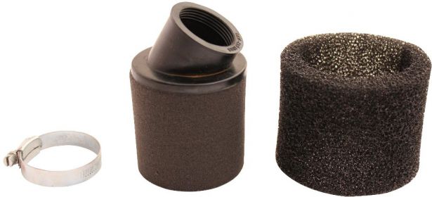 Air Filter - 38mm, Sponge, Angled, Yimatzu Brand, Black - 60A2380BK - PBC65F1
