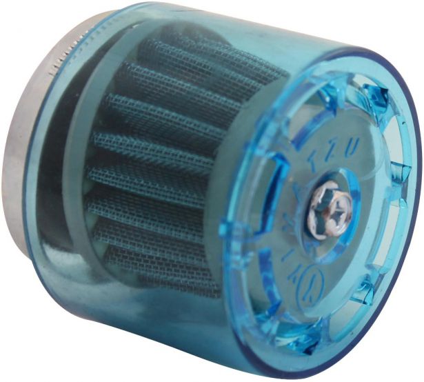 Air Filter - 38mm to 40mm, Conical, Waterproof, Straight, Yimatzu Brand, Blue - 60A1360BU - PBC78F1