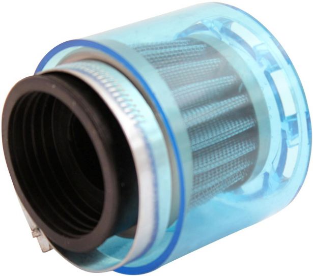 Air Filter - 38mm to 40mm, Conical, Waterproof, Straight, Yimatzu Brand, Blue - 60A1360BU - PBC78F1