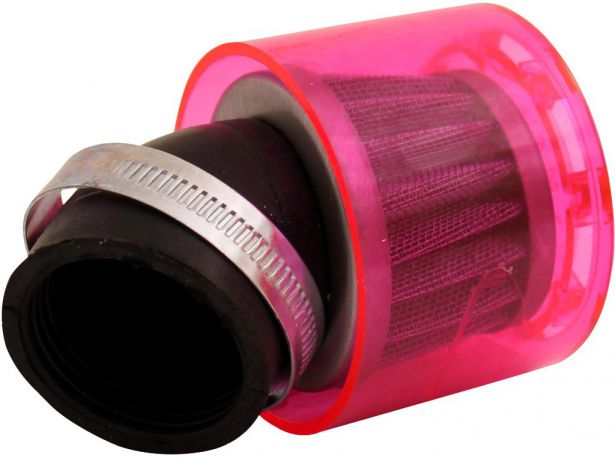 Air Filter - 41mm to 43mm, Conical, Waterproof, Angled, Yimatzu Brand, Red - 60A1372RD - PBC86F1