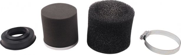Air Filter - 41mm to 43mm, Sponge, Straight, Yimatzu Brand, Black - 60A2422BK - PBC85F1