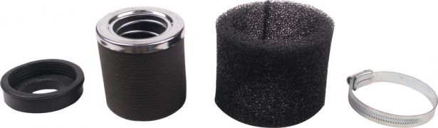Air Filter - 41mm to 43mm, Sponge, Straight, Yimatzu Brand, Black - 60A2422BK - PBC85F1