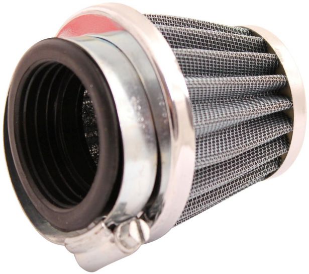 Air Filter - 44mm to 46mm, Conical, Medium Stack (60mm), 2 Stroke, Yimatzu Brand, Chrome - 60P1180CR - PBC42F1