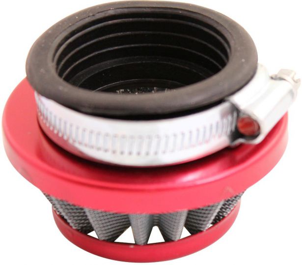 Air Filter - 44mm to 46mm, Conical, Small Stack (30MM), 2 Stroke, Yimatzu Brand, Red - 60P1170RD - PBC38F1