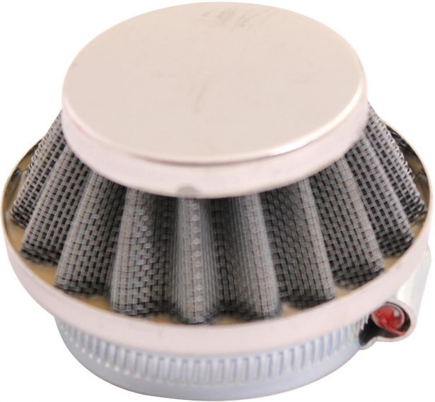 Air Filter - 44mm to 46mm, Conical, Small Stack (30mm), 2 Stroke, Yimatzu Brand, Chrome - 60P1170CR - PBC49F1