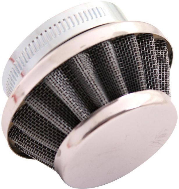 Air Filter - 44mm to 46mm, Conical, Small Stack (30mm), 2 Stroke, Yimatzu Brand, Chrome - 60P1170CR - PBC49F1