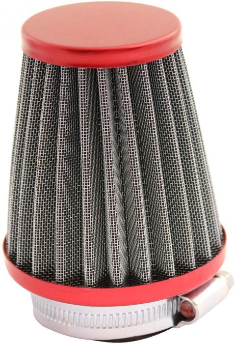 Air Filter - 44mm to 46mm, Conical, Tall Stack (80mm), 2 Stroke, Yimatzu Brand, Red - 60P1190RD - PBC70F1