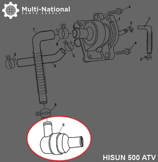 Air Filter Valve Assembly - ATV, Hisun, 500-700cc - 60A4150 - PBC80F1