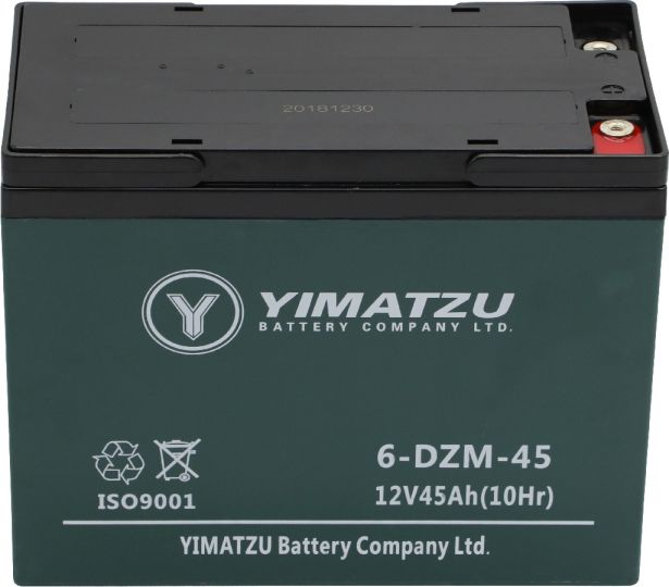 Battery - EV12450 / 6-DCM-45 / 6-DZM-45 / 6-FM-45, Version 1, AGM, 12V 48Ah, Yimatzu, Threaded Terminals - BATEV12045-1 - PBC77EF1