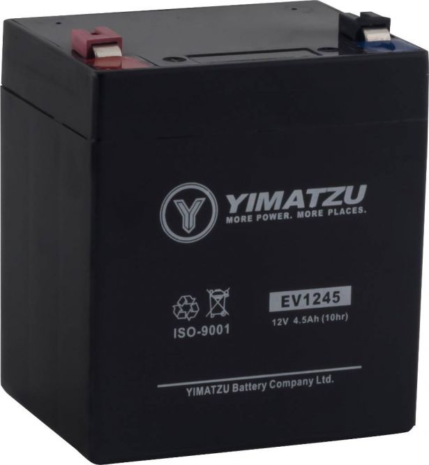 Battery - EV1245, 12V 4.5AH, Yimatzu, T2 Terminals - BATEV120045T2 - PBC153EF1