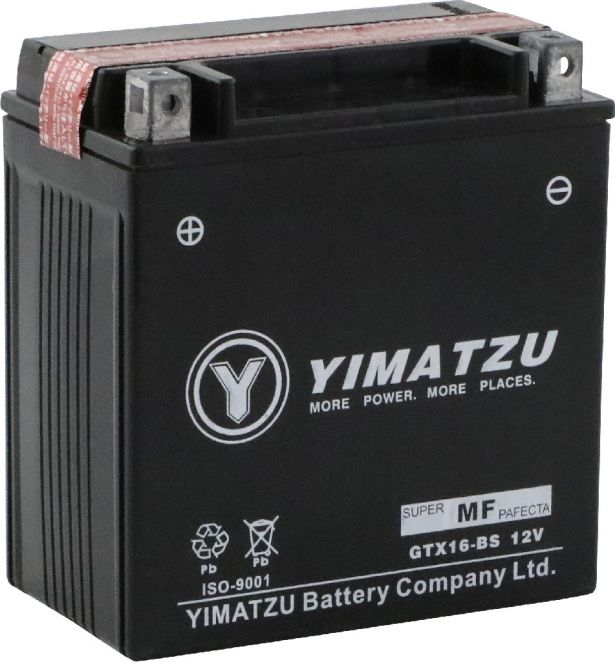 Battery - GTX16-BS Yimatzu, AGM, Maintenance Free - PBCBATMFF1