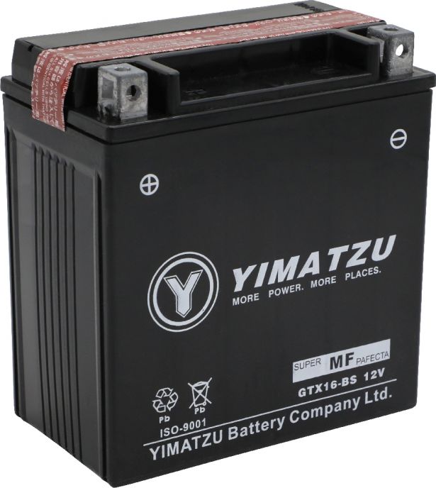Battery - GTX16-BS Yimatzu, AGM, Maintenance Free - PBCBATMFF1