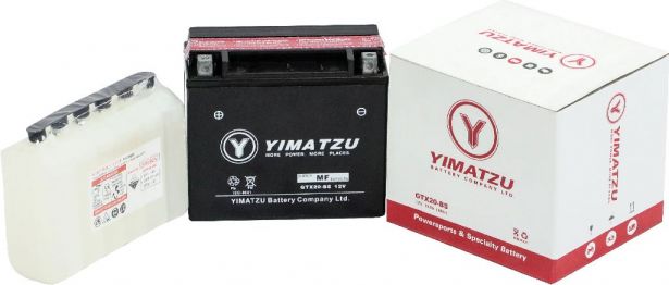 Battery - GTX20-BS Yimatzu, AGM, Maintenance Free - PBCBATMFF1