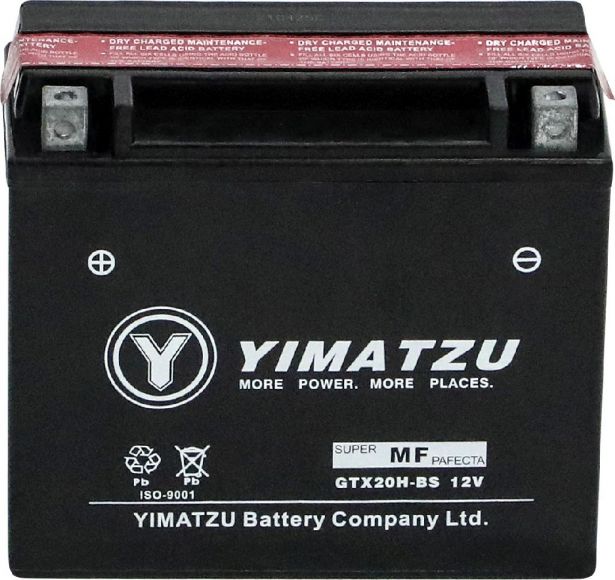Battery - GTX20H-BS Yimatzu, AGM, Maintenance Free - PBCBATMF1F1