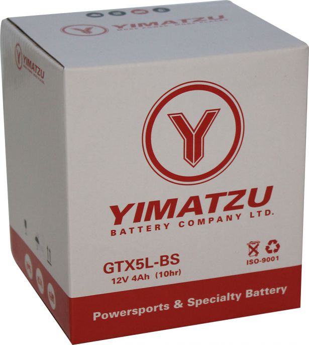Battery - GTX5L-BS Yimatzu, AGM, Maintenance Free - PBCBATMFF1