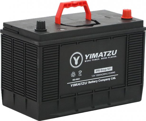 Battery - Group 30H EFB Automotive, 12V 100Ah, 945CCA, SLA, MF, Yimatzu - BATAM1231S-EFB - PBC150EF1