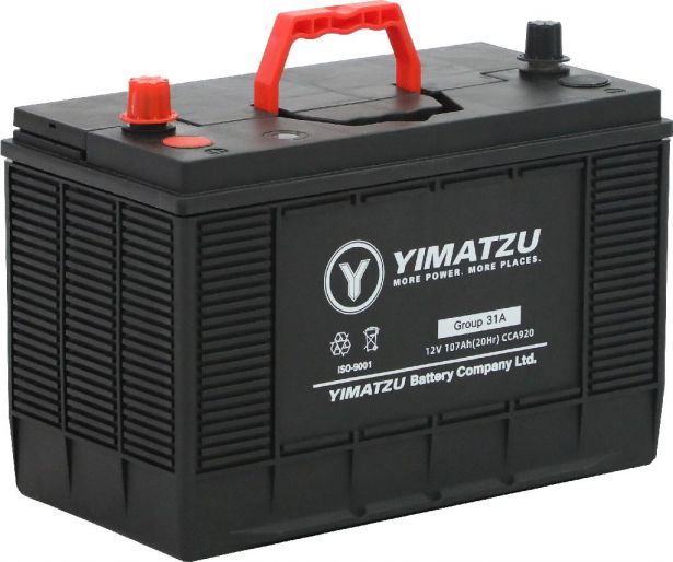 Battery - Group 31A (A31) Automotive, 12V 107Ah, 920CCA, SLA, MF, Yimatzu - BATAM1231A - PBC143EF1