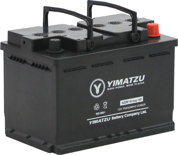 Battery - Group 48 / H6 / L3 AGM Automotive, 12V 75Ah, 820CCA, SLA, MF, Yimatzu - BATAM1248-AGM - PBC71EF1