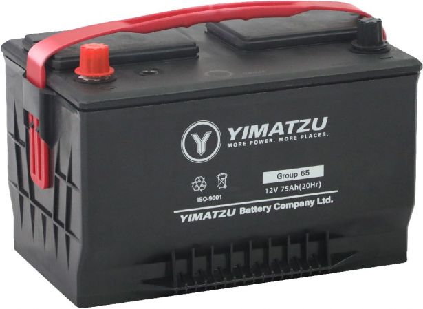 Battery - Group 65 Automotive, 12V 75Ah, 850CCA, SLA, MF, Yimatzu - BATAM1265 - PBC162EF1