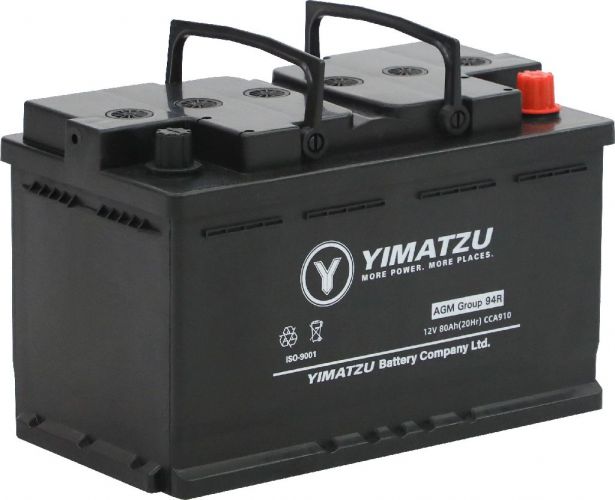 Battery - Group 94R / H7 / LN4 AGM Automotive, 12V 80Ah, 910CCA, SLA, MF, Yimatzu - BATAM1294R-AGM - PBC93EF1