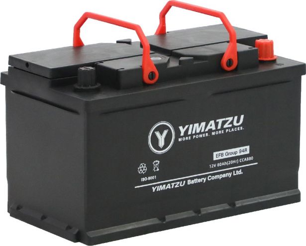 Battery - Group 94R / H7 / LN4 Automotive, 12V 80Ah, 880CCA, SLA, MF, Yimatzu - BATAM1294R-EFB - PBC86EF1