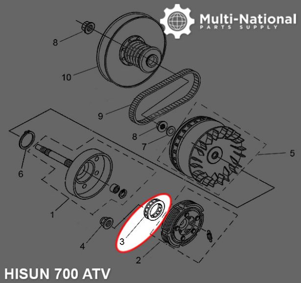 Bearing - One Way, ATV, Hisun, 500-700cc - BRG7070 - PBC123F1