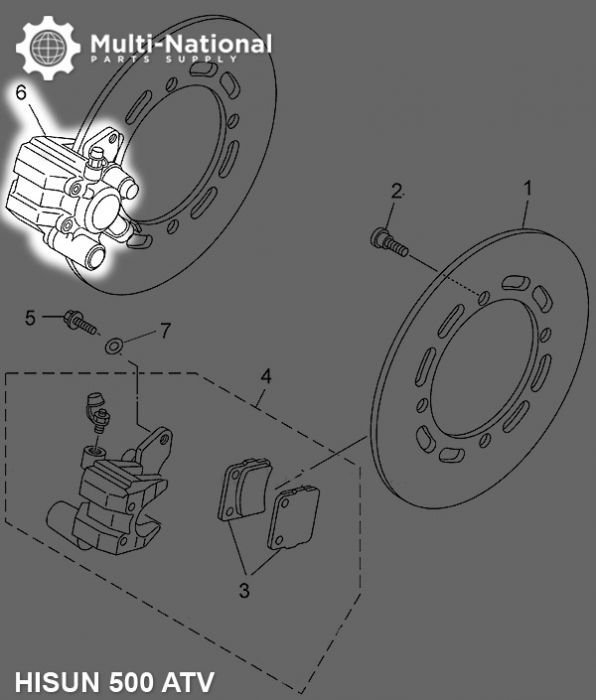Brake Caliper - Front Left, ATV, Hisun, 500-700cc - 90A7056 - PBC785F1