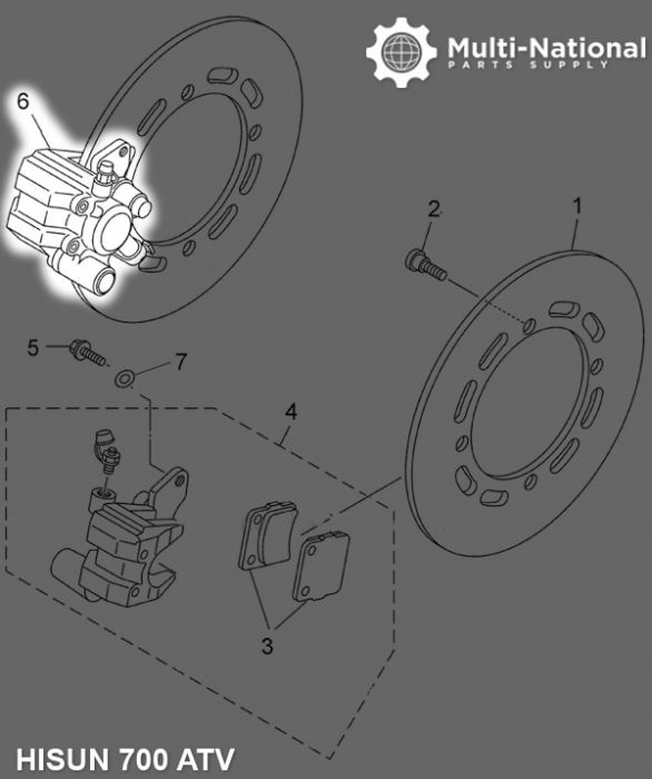 Brake Caliper - Front Left, ATV, Hisun, 500-700cc - 90A7056 - PBC785F1