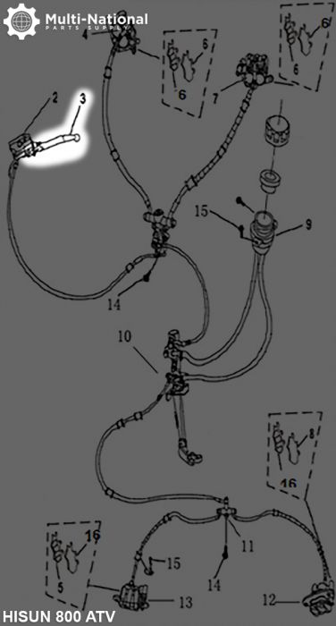 Brake Lever - Aluminum, Black, 400cc, 500cc, 700cc, 800cc Hisun - LVR3382BK - PBC2987F1