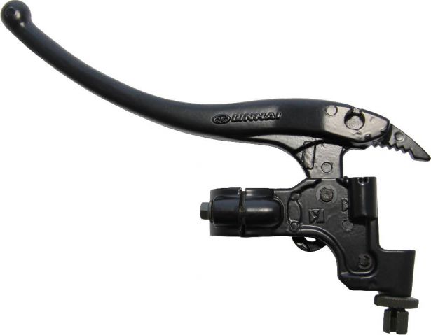 Brake Lever - Right Hand, Aluminum, Black, 150cc to 400cc, ATV, Dirt Bike, 300cc, 2x4, 4x4 and 4x4 IRS - LVR3385BK - PBC2977F1
