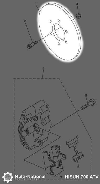 Brake Rotor - 6 Bolt 150mm 45mm Brake Disc, 500-700cc, Hisun - 90A2051 - PBC690F1