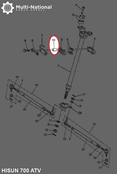 Bushing - 8x14x43.5, Front Upper Swing Arm, XY1100, Chironex 1000cc, 1100cc, Hisun 400-700cc - BSH081443 - PBC235F1