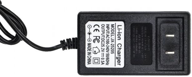 Charger - 24V, 1A, Lithium Ion, SHOK Scooters Electron - PBCCHG24F1
