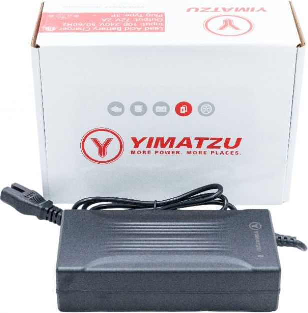 Charger - 72V, 2A, C13 Plug with Universal T-Prong, Yimatzu - CHG7220YTS - PBC1601EF1