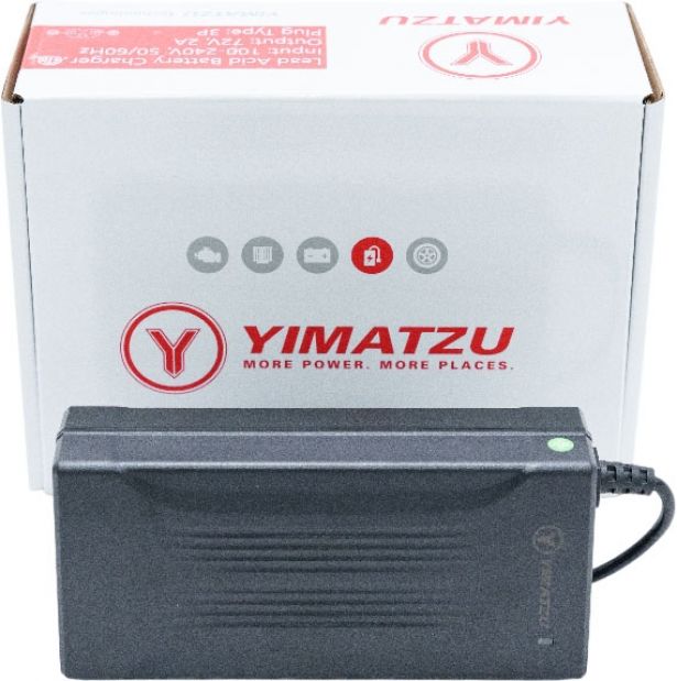 Charger - 72V, 2A, C13 Plug with Universal T-Prong, Yimatzu - CHG7220YTS - PBC1601EF1