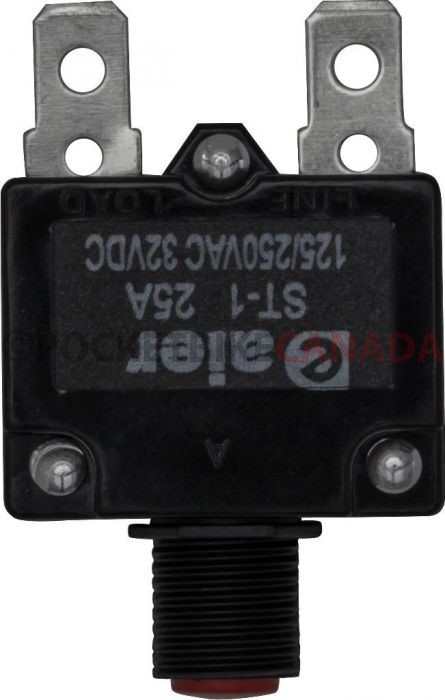 Circuit Breaker - Push Button, 25A, ST-1, 125/250VAC, 32VDC - 60A9525 - PBC2212F1