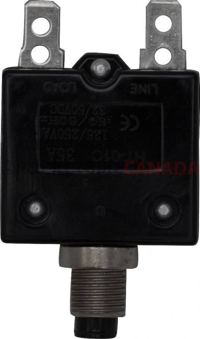 Circuit Breaker - Push Button, 35A, HT-01C, 125/250VAC, 32/50VDC - 60A9735 - PBC1970F1