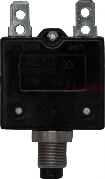 Circuit Breaker - Push Button, 40A, HT-01C, 125/250VAC, 32/50VDC - 60A9740 - PBC1998F1