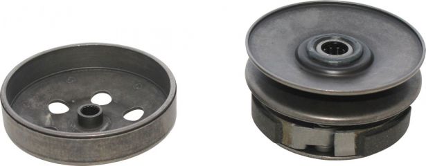 Clutch - Drive Pulley with Clutch Bell, Yamaha, 50cc, 2 Stroke, 16 Spline - 30A3704 - PBC1242F1