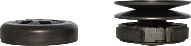 Clutch - Drive Pulley with Clutch Bell, Yamaha, 50cc, 2 Stroke, 16 Spline - 30A3704 - PBC1242F1