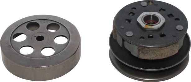 Clutch - Drive Pulley with Clutch Bell, Yamaha, MIO 110, 16 Spline - 30A3707 - PBC1260F1