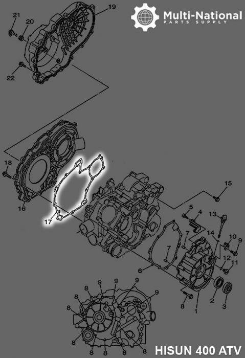 Clutch Cover Gasket - ATV, Hisun, 400cc - GSK0040 - PBC2649F1