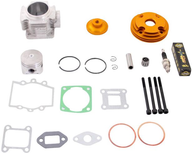 Cylinder Head Assembly - 44mm, Big Bore, Pocket Bike, Gold - 20P8440GD - PBC1546F1