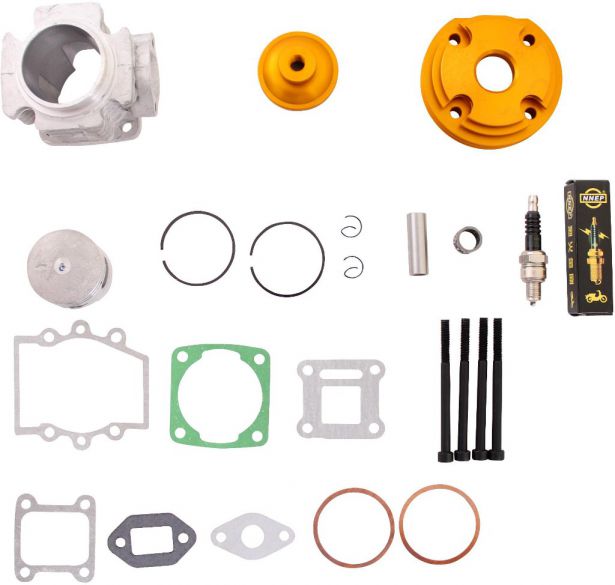 Cylinder Head Assembly - 44mm, Big Bore, Pocket Bike, Gold - 20P8440GD - PBC1546F1