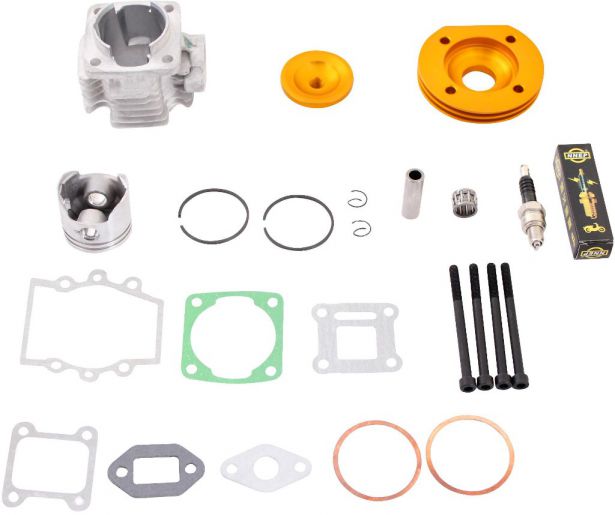 Cylinder Head Assembly - 44mm, Big Bore, Pocket Bike, Gold - 20P8440GD - PBC1546F1