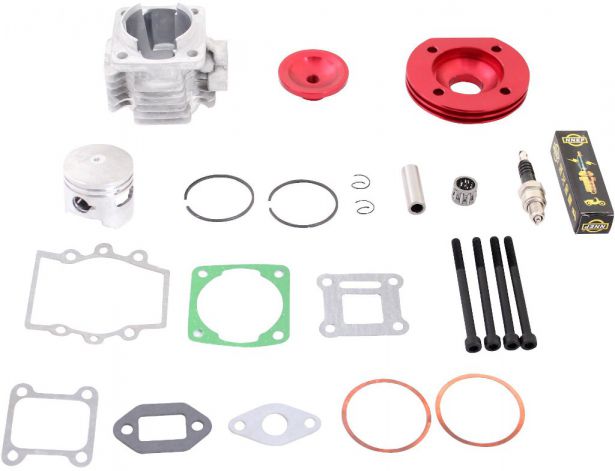 Cylinder Head Assembly - 44mm, Big Bore, Pocket Bike, Red - 20P8440RD - PBC1572F1