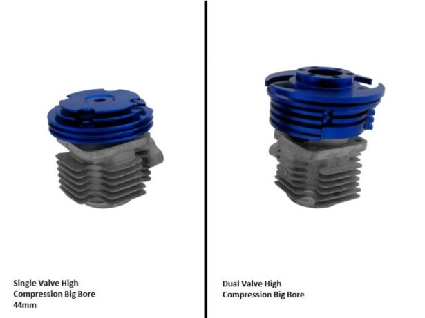 Cylinder Head Assembly - Big Bore, CNC, Dual Valve, Pocket Bike, 49cc, Air Cooled - 20P8490BU - PBC1755F1