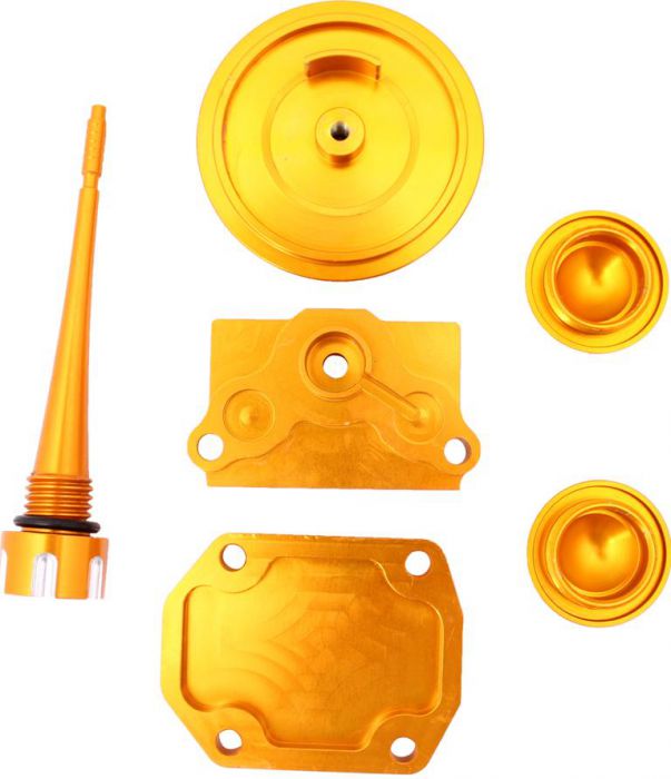 Cylinder Head Cover Set - 125cc, CNC, Performance, 6pc, Gold - 20A2610GD - PBC1648F1