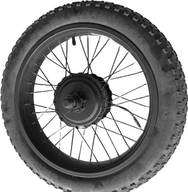 Electric Motor & Wheel Assembly - 20x4.0, 48V, 500W Fat Motor, SHOK Scooters Pulsar - 70S9293 - PBC1741EF1